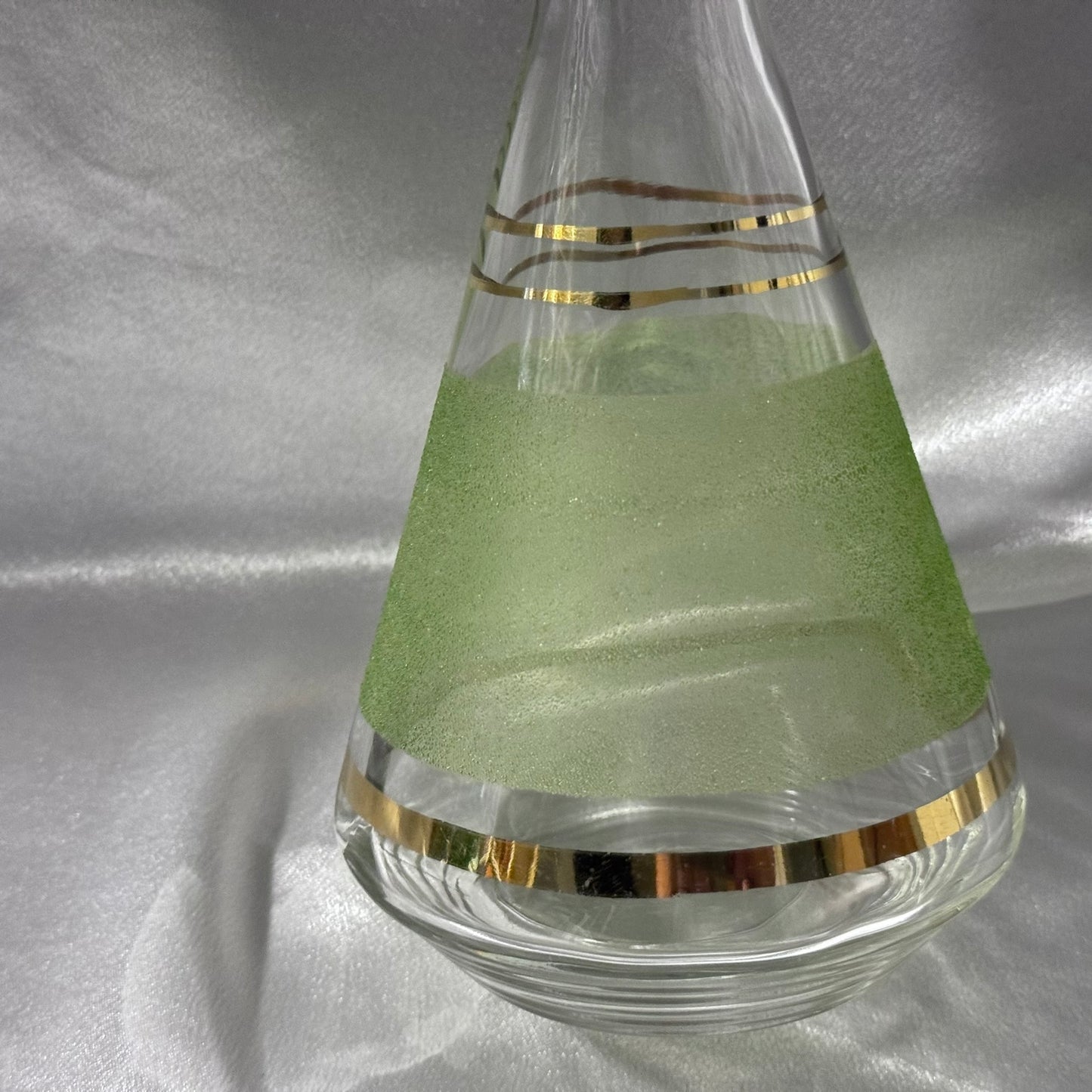 Small Sugar Texture and Gold Stripped Decanter