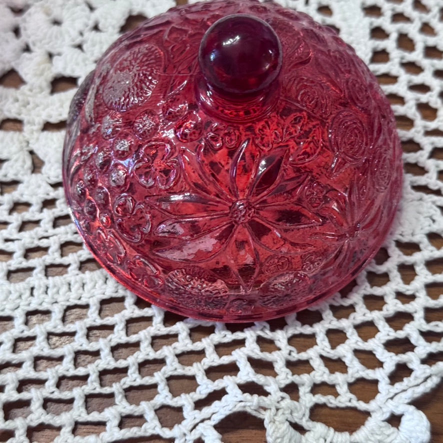 Avon 'Cape Cod' Ruby Red Glass Candy Dish