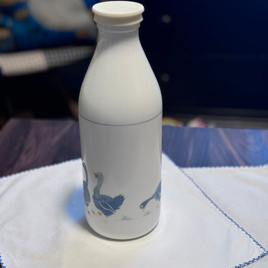 Egizia Italy Geese Milk Glass Bottle