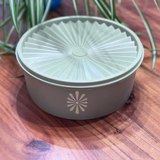 Green Tupperware Servalier Stacking Canister