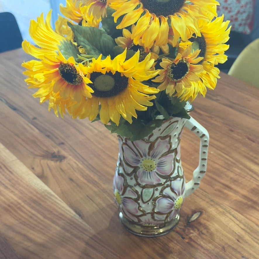 Kensington Ware England Sunflower Jug Vase