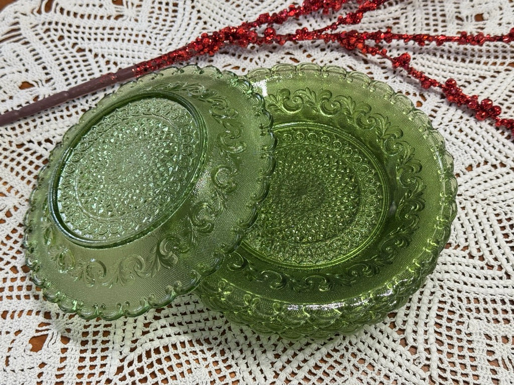 Indiana Green Glass Salad Plates