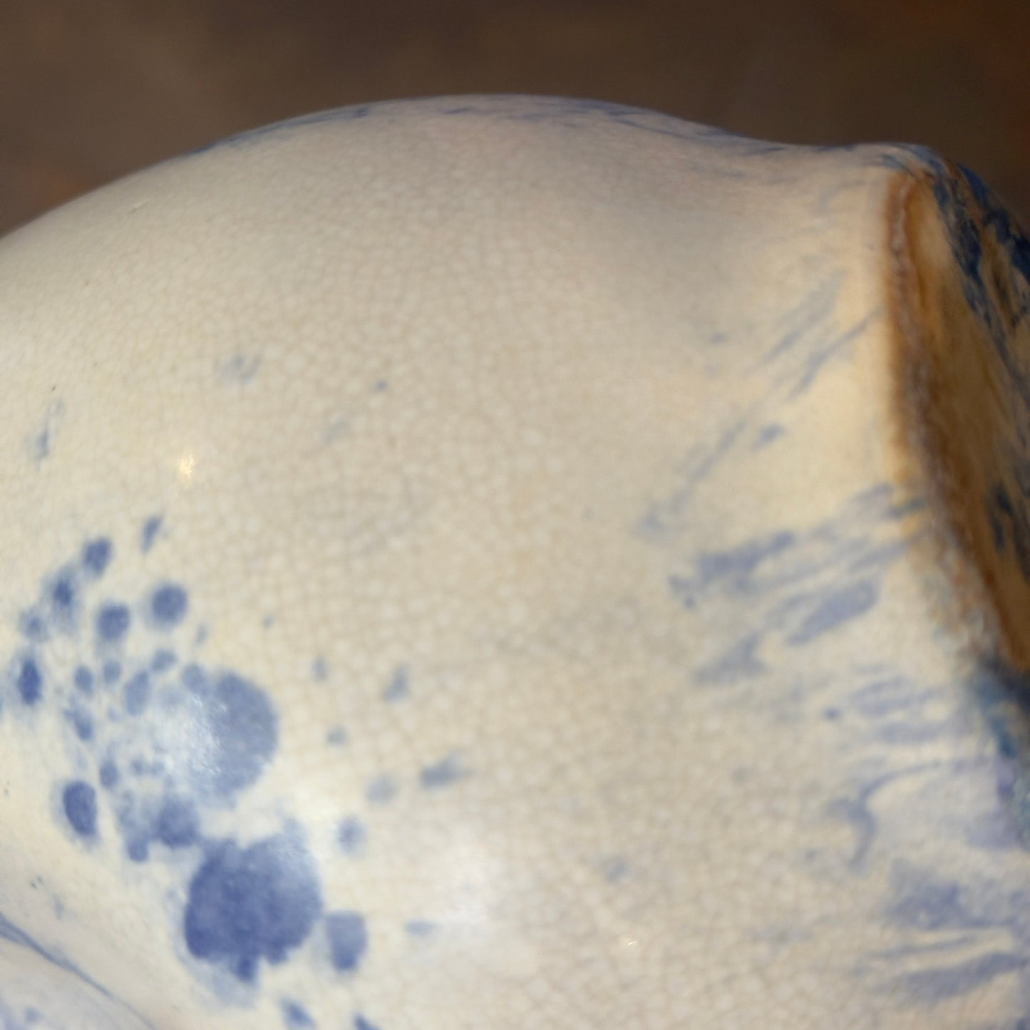 Handmade Ceramic White & Blue Pottery Piece