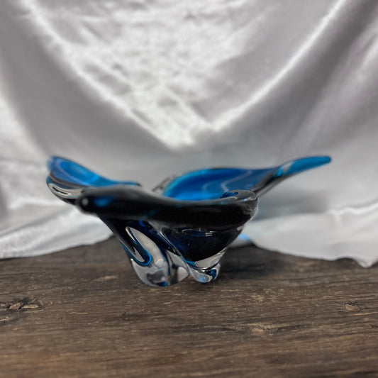 Blue Art Deco Candy Dish