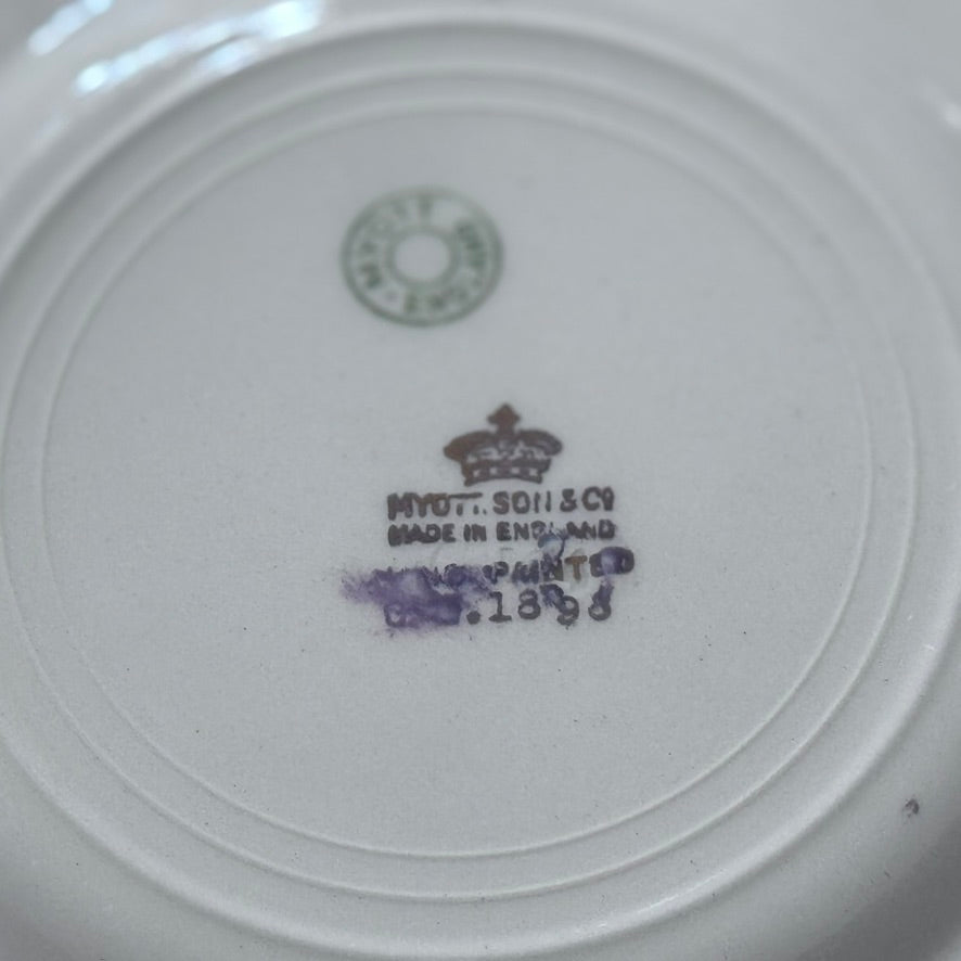 MYOTT SON & Co Hand Painted G.G. 1898 Dish Set