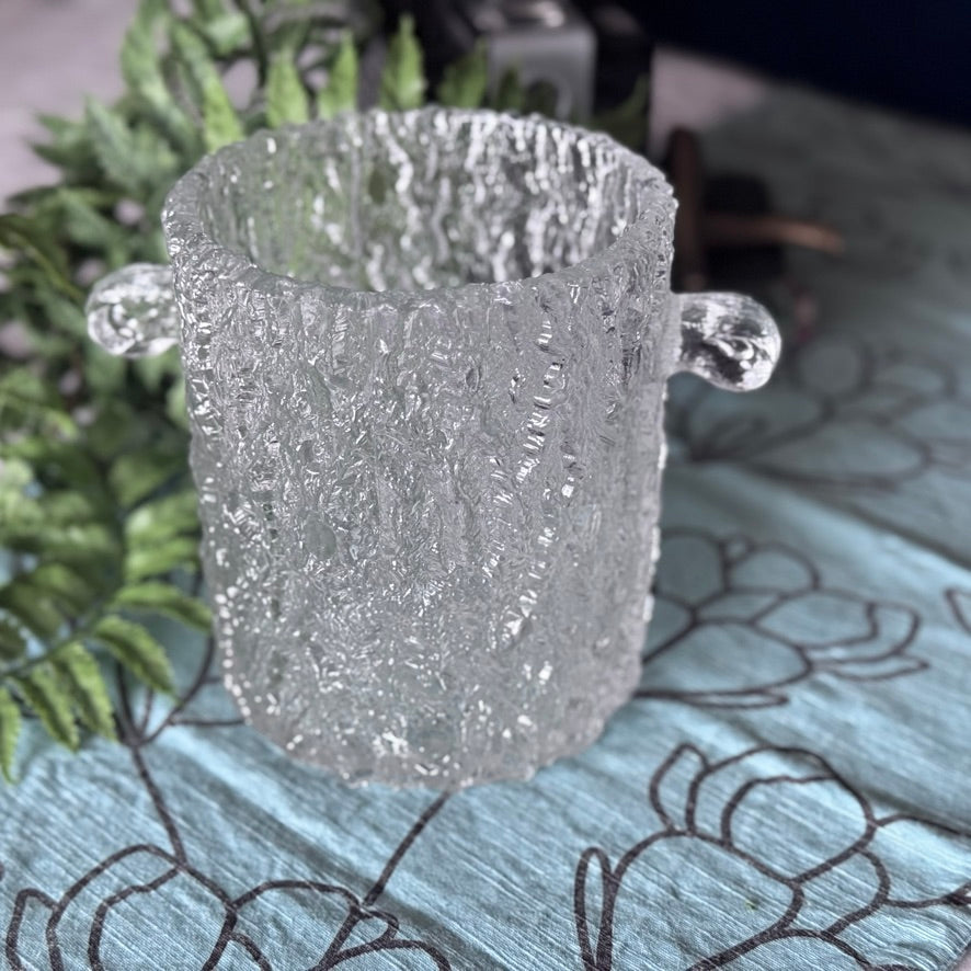 Scandinavian/Finnish Tree Bark Glass Ice Bucket