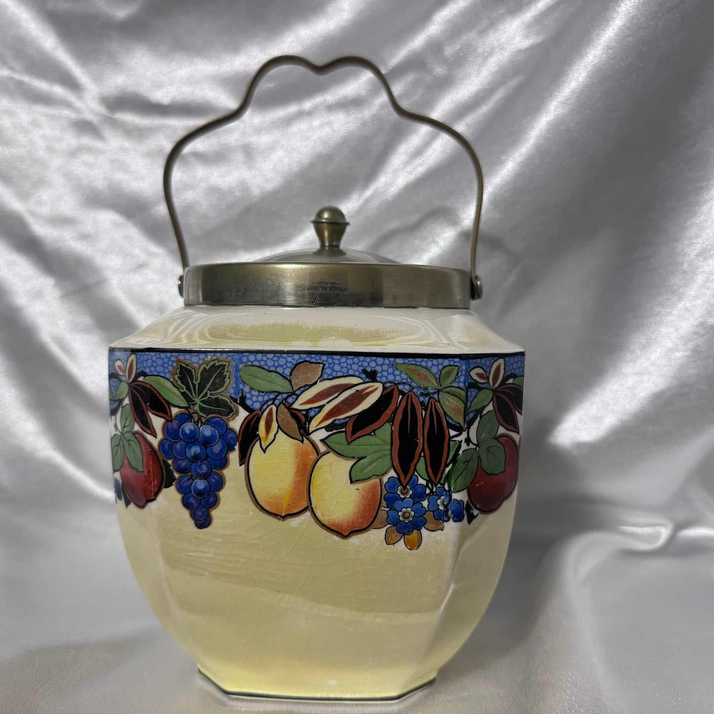 Biscuit Barrel Flosmaron Fruit Pattern
