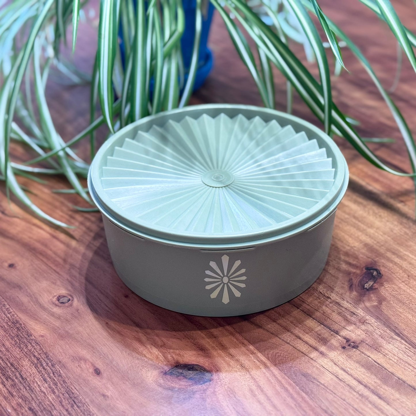 Green Tupperware Servalier Stacking Canister