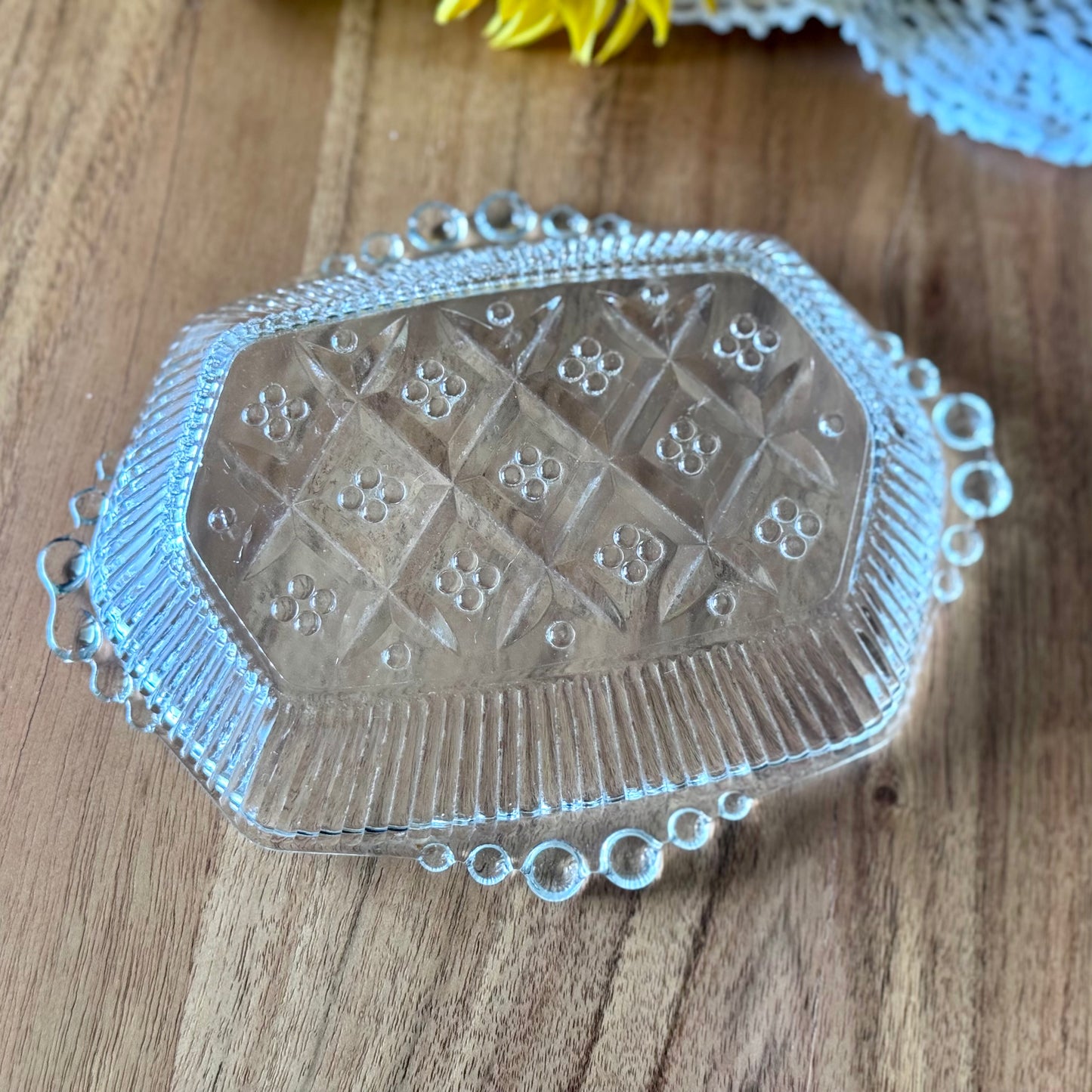Depression Glass Clear Candy / Relish Dish