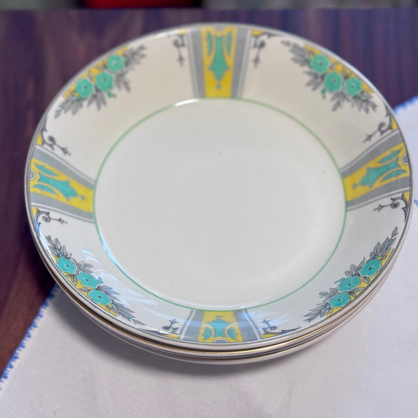 Wedgwood Devonshire Green/Yellow/Grey Bowls