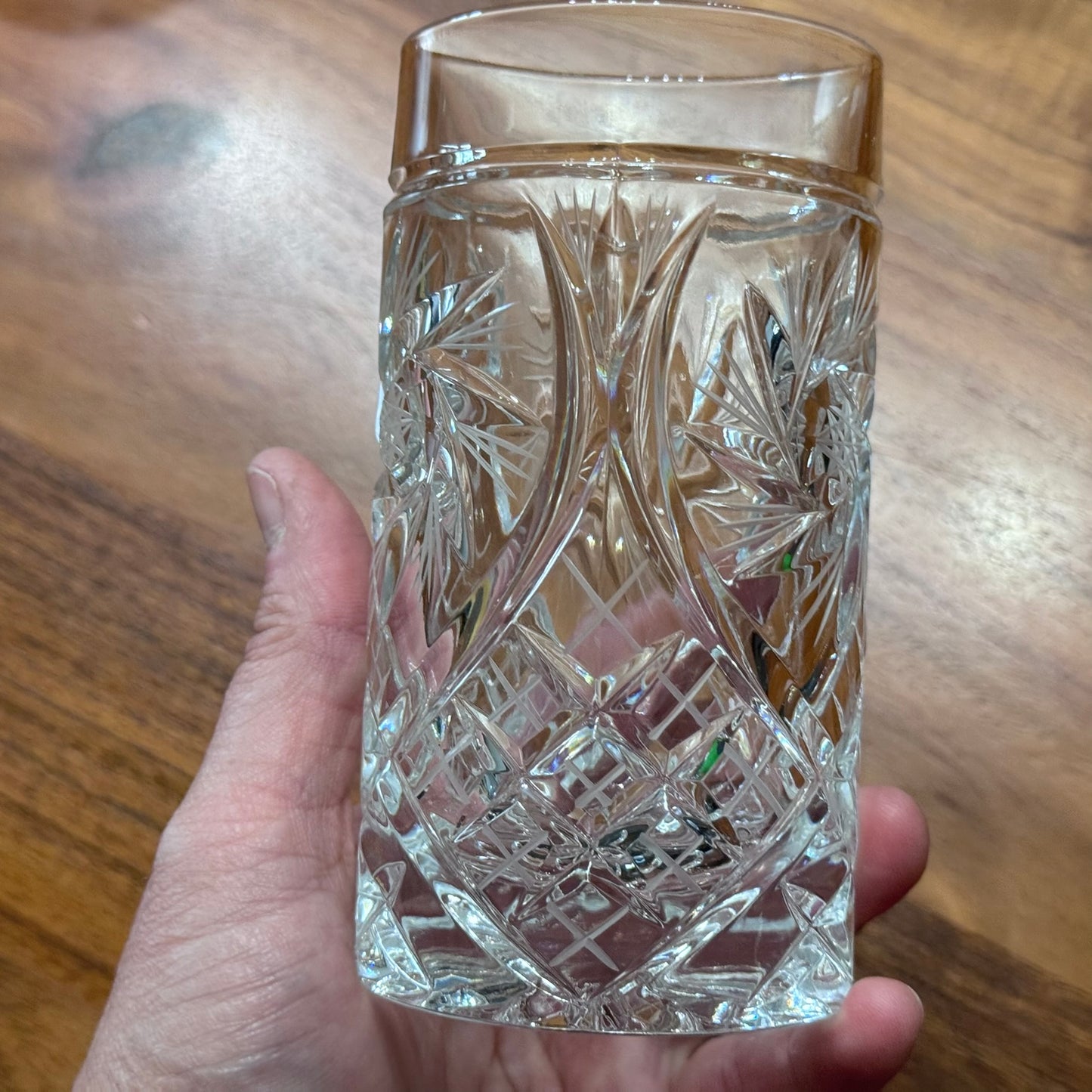 Pinwheel Crystal High Ball Glasses