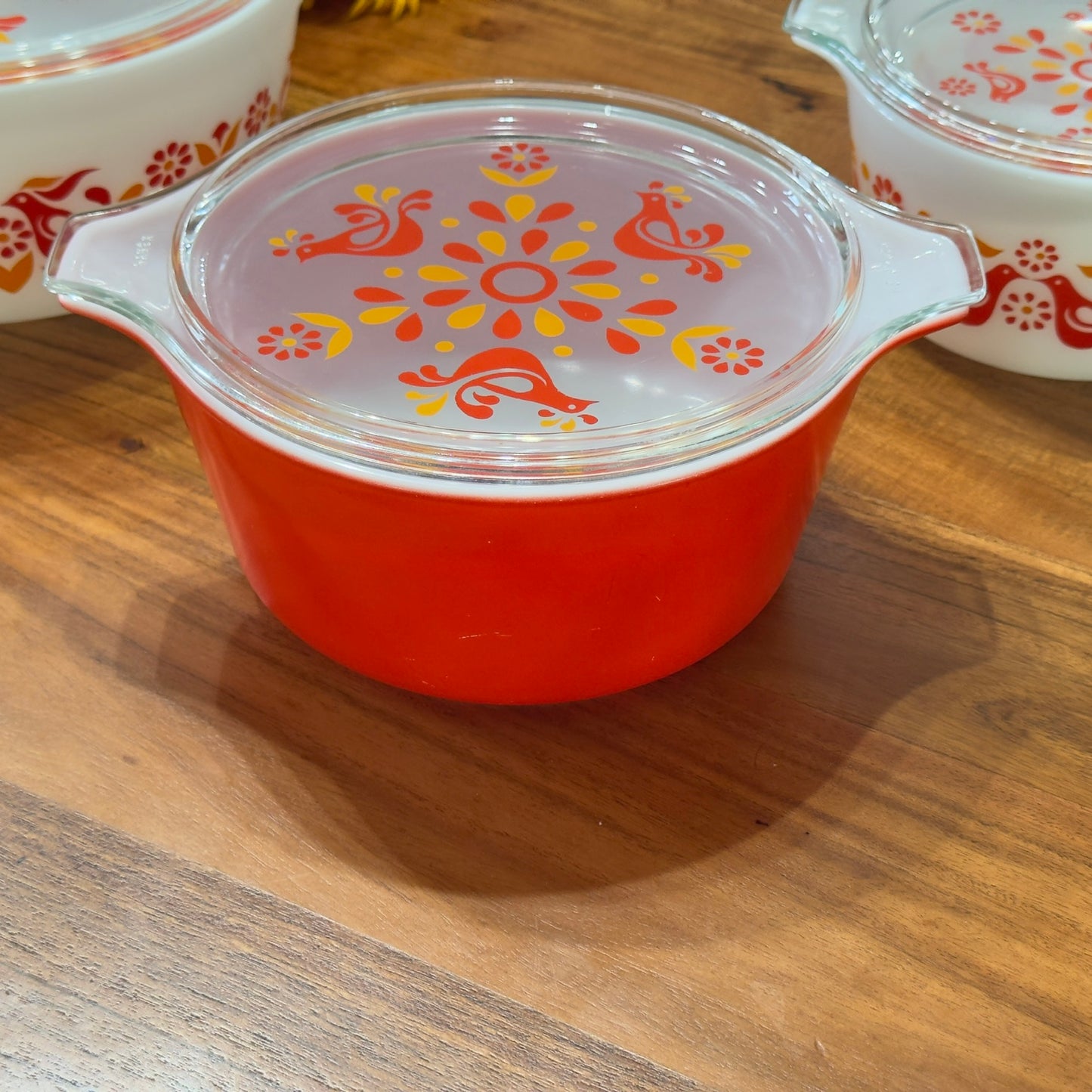 PYREX 'Friendship' 3 Piece Round Casserole With Lids