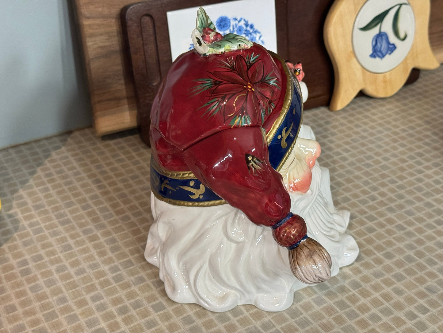 Ceramic Santa Claus Head Cookie Jar
