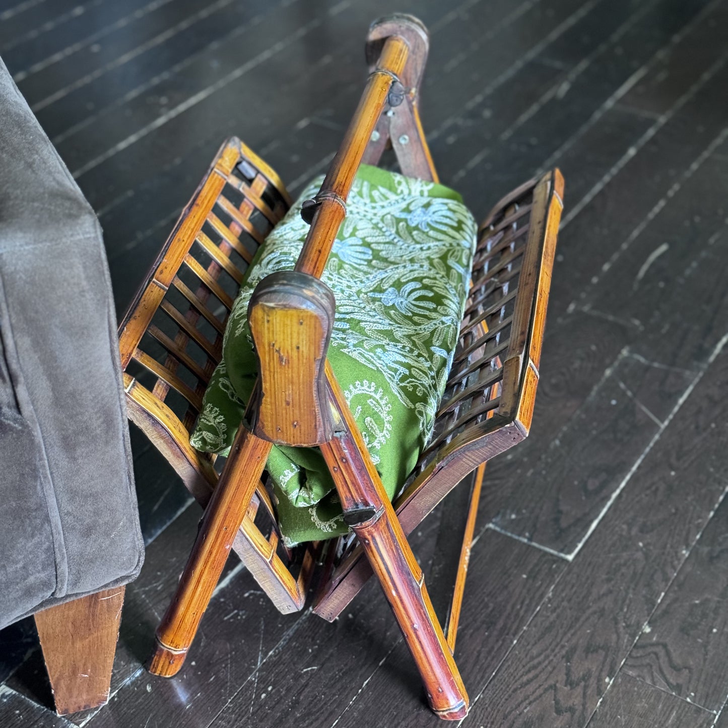 Vintage Bamboo Magazine Rack