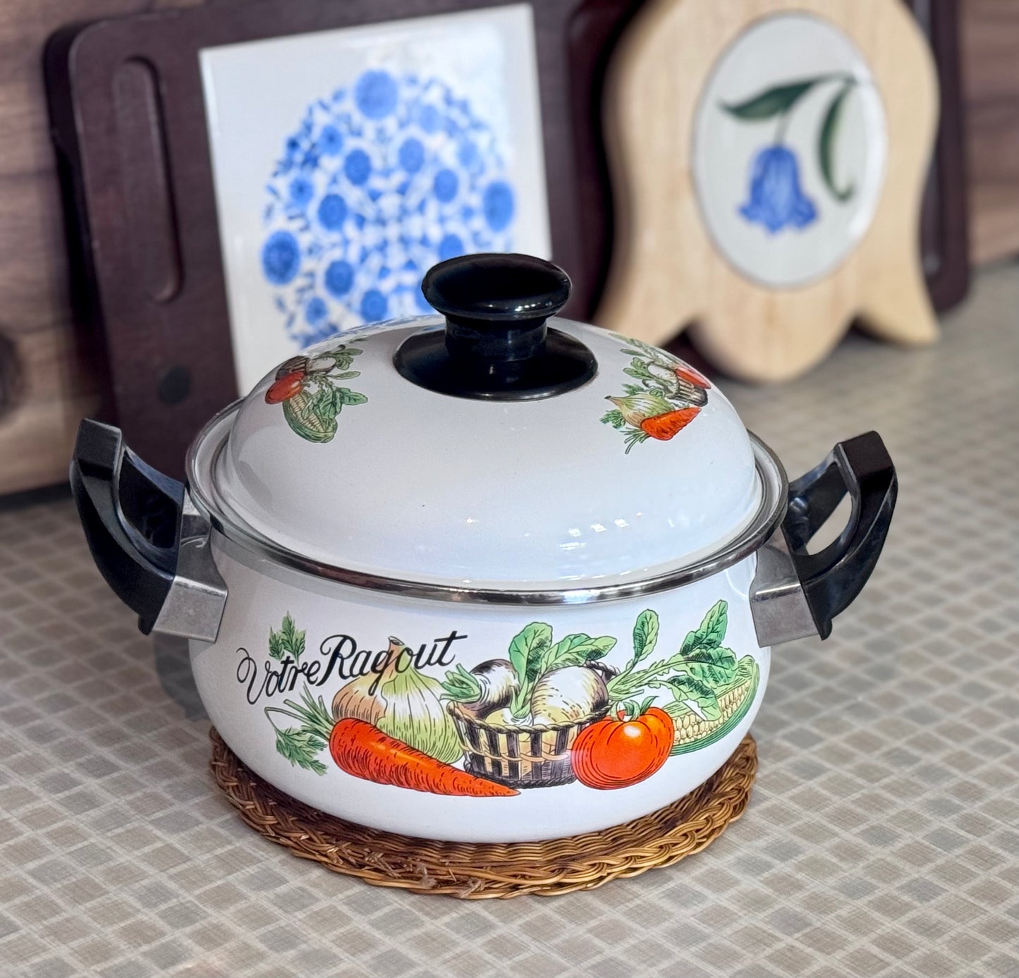"Votre Ragout" Enamel on Steel Stockpot