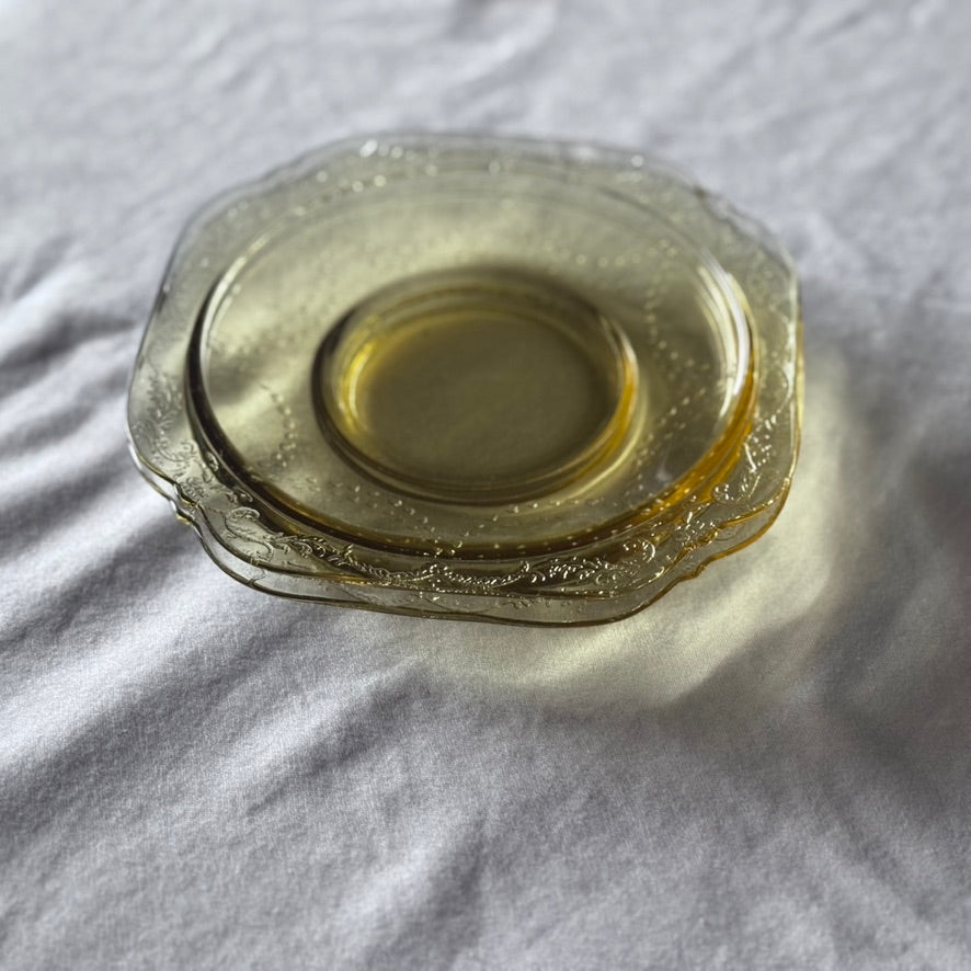 Yellow Depression Glass Saucer