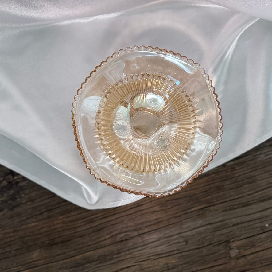 Carnival / Jeannette Iridescent Beaded Edge Candy Bowl