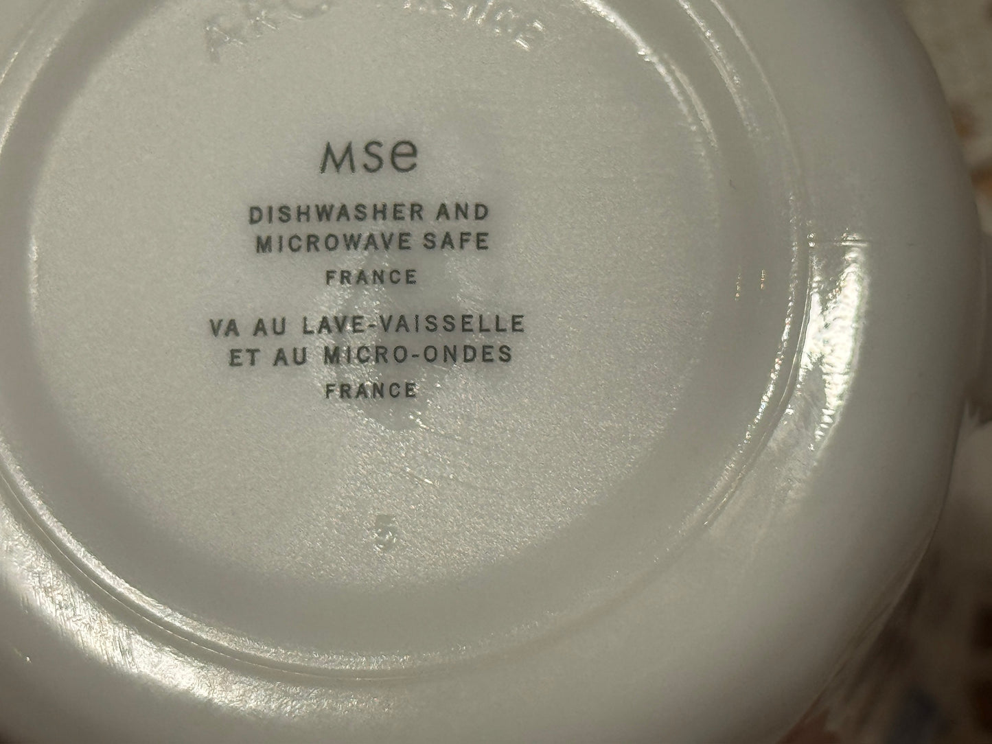 ARC France MSE Milk Glass and Blue Vine Dish Set
