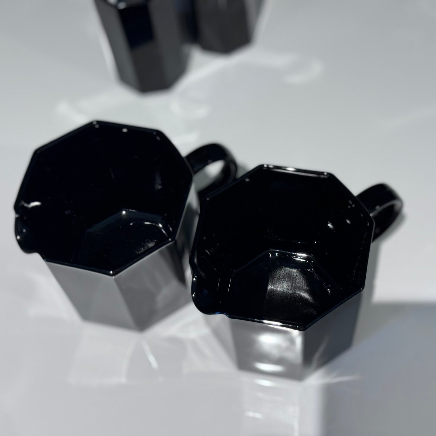 Octagonal Black Luminarc Arcoroc France Dish Set