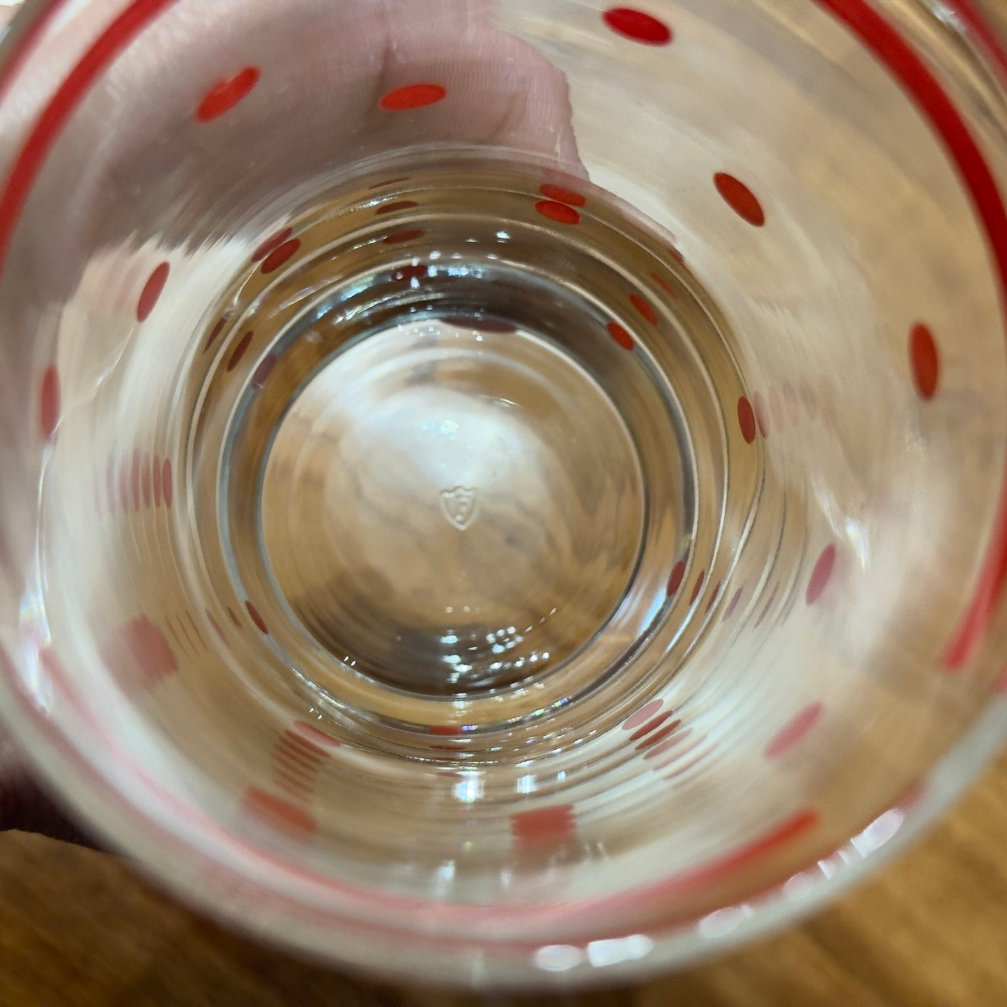 Vintage Federal Glass Red Polka Dot Drinking Glasses
