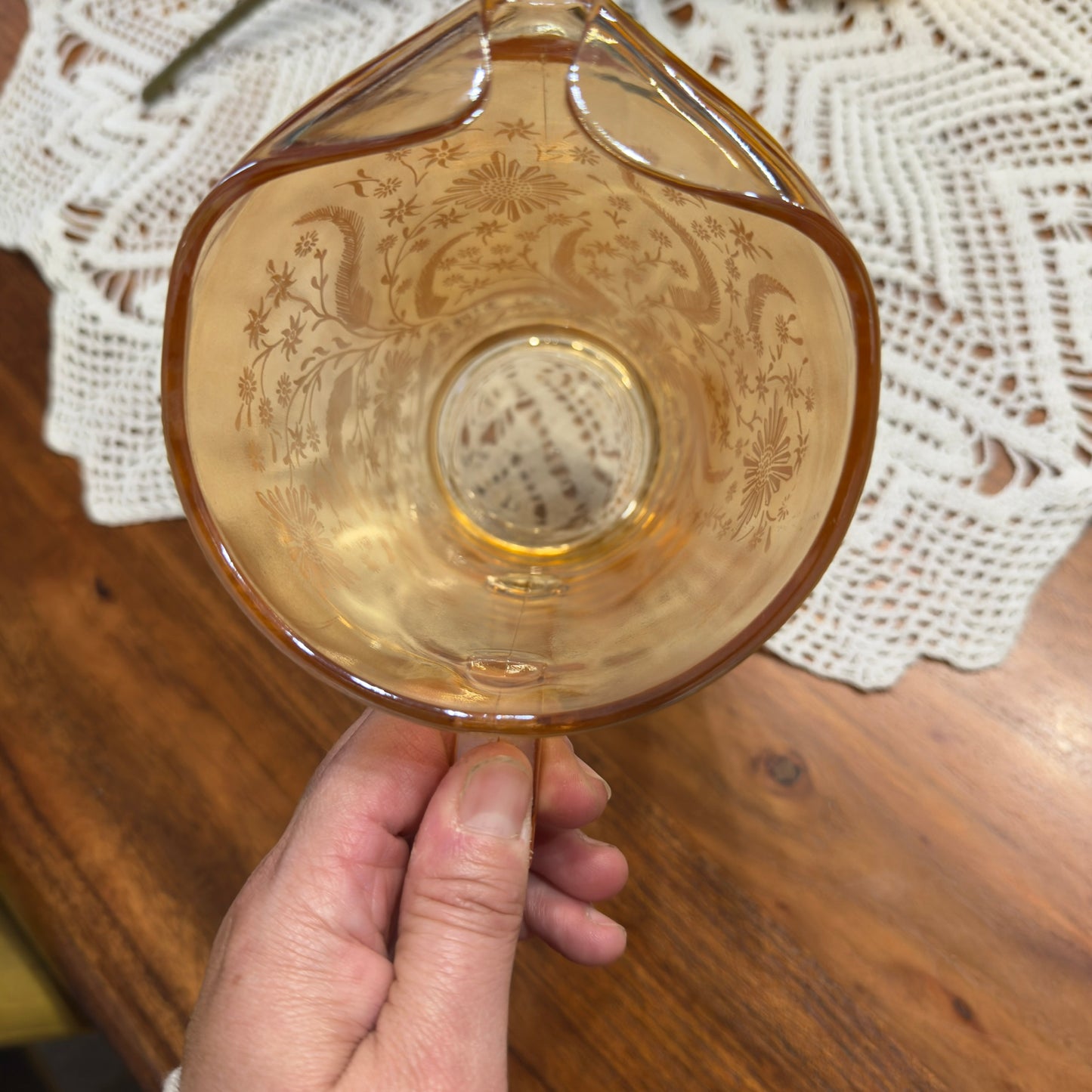 Jeannette Glass Marigold Peach Lustre Pitcher/Jug