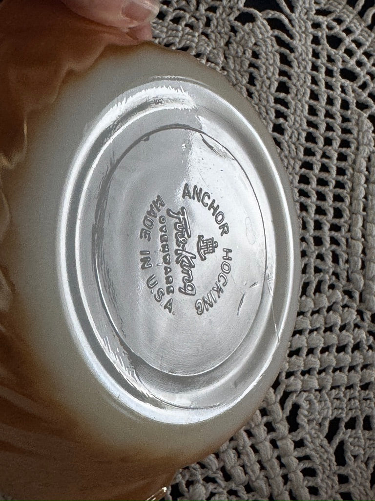 Anchor Hocking Fire- King Peach Luster Swirl Individual Ramekins/Casserole