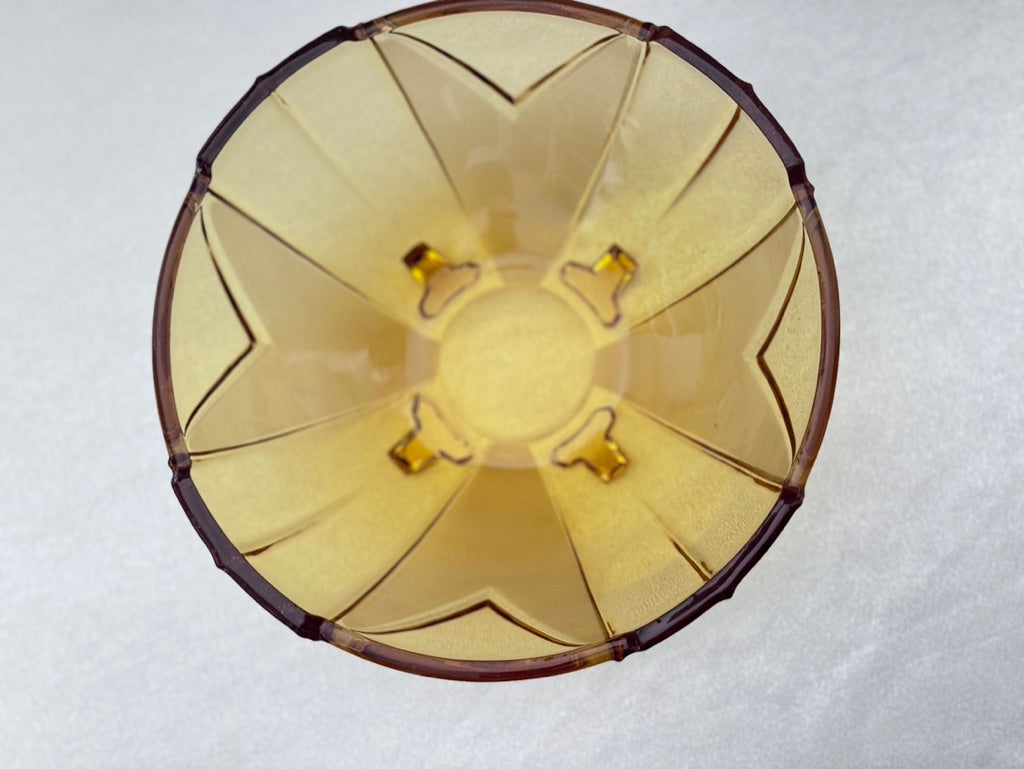 Sowerby Amber Glass Bowl