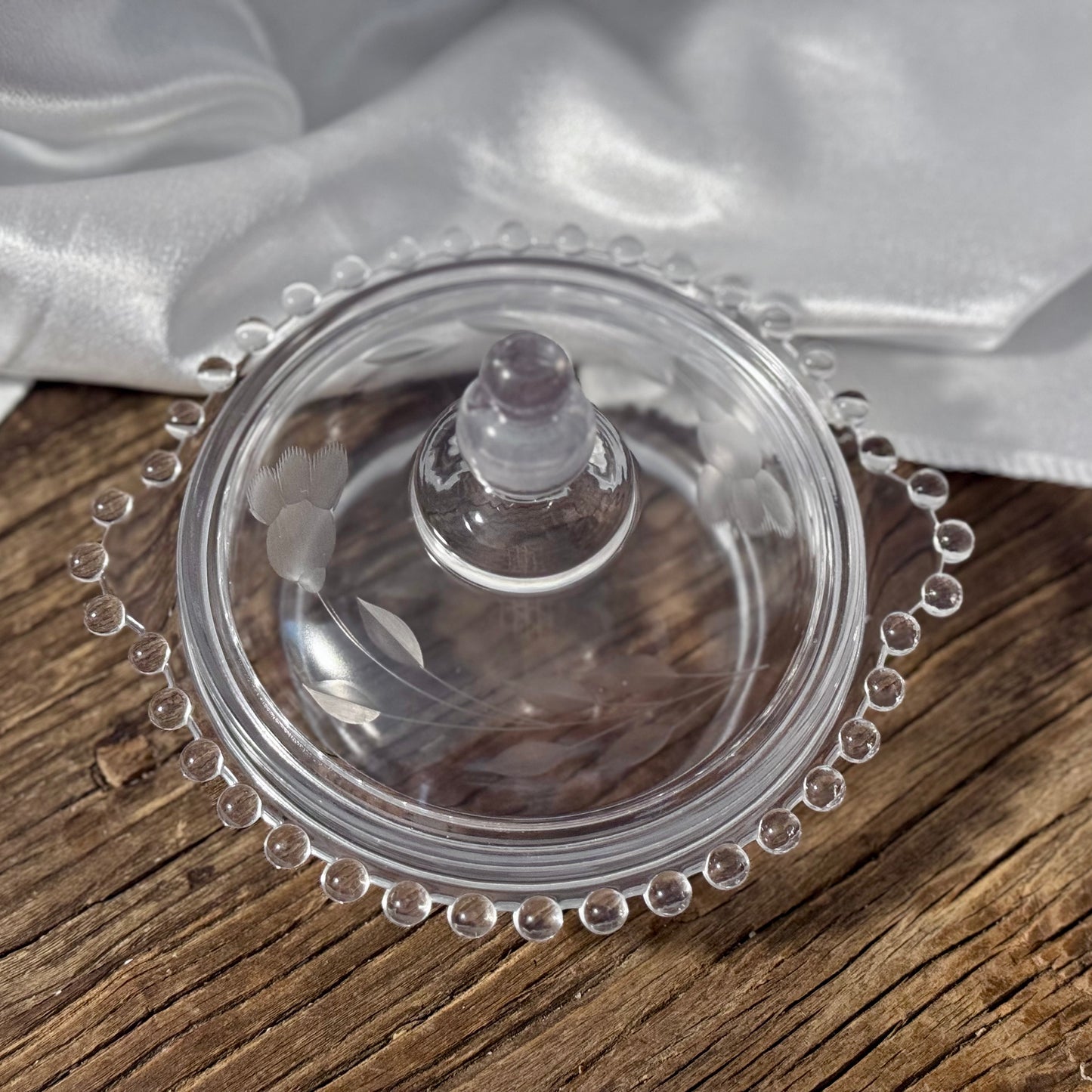J.W. Huges Candlewick 'Cornflower' Butter Dish