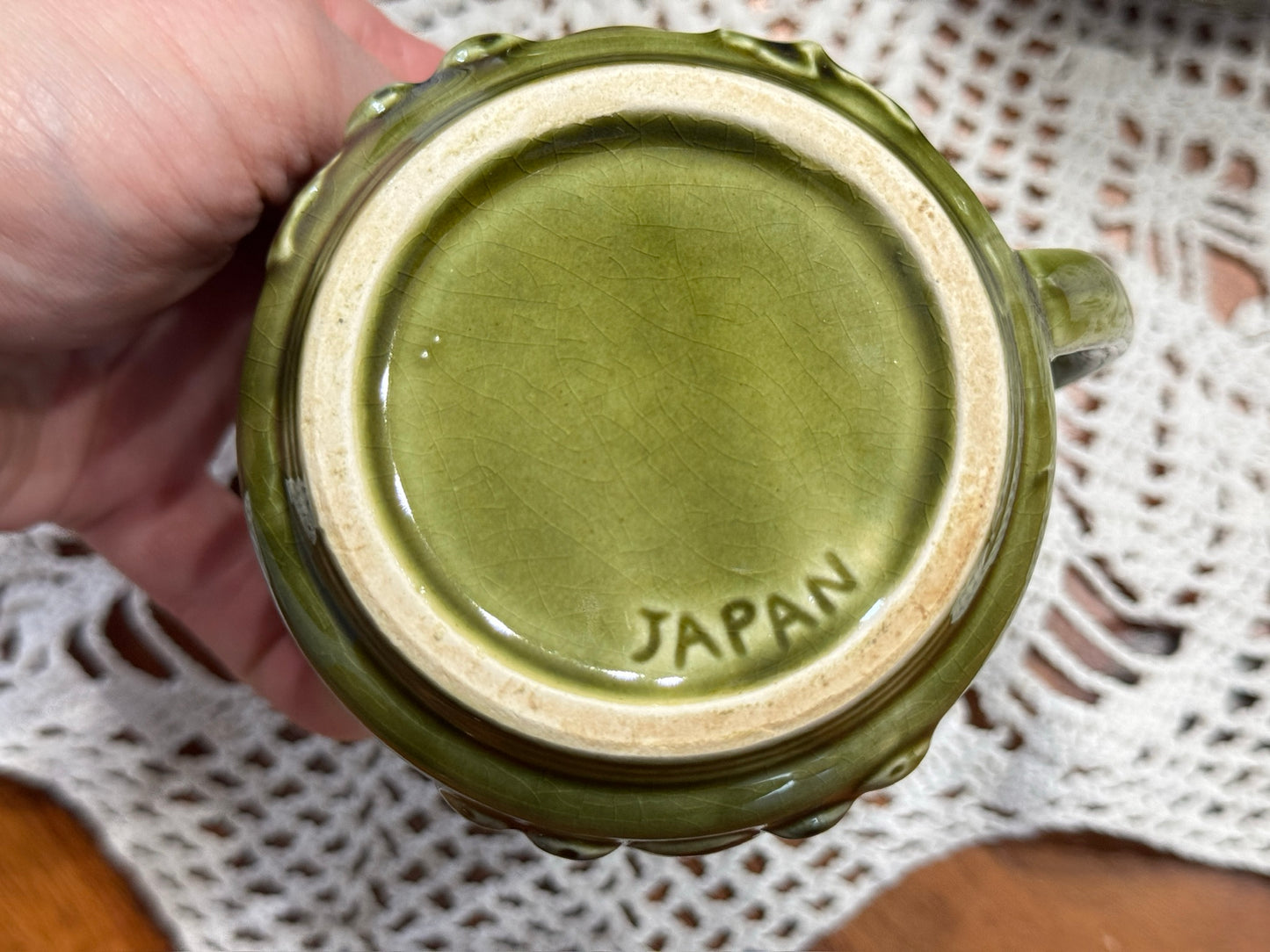 Japanese Fruit Motif Avocado Green Tea Set