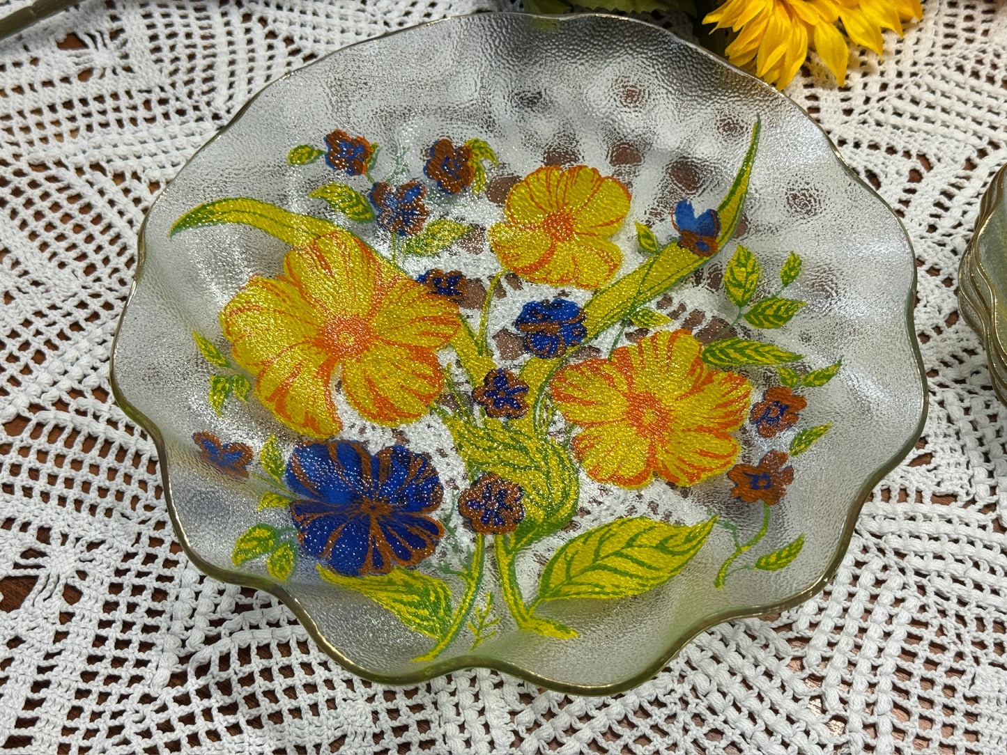 Reverse Painted Dessert Set