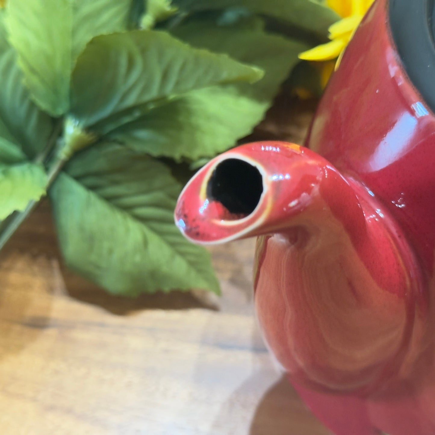 Stokes Red Teapot with Owl Design