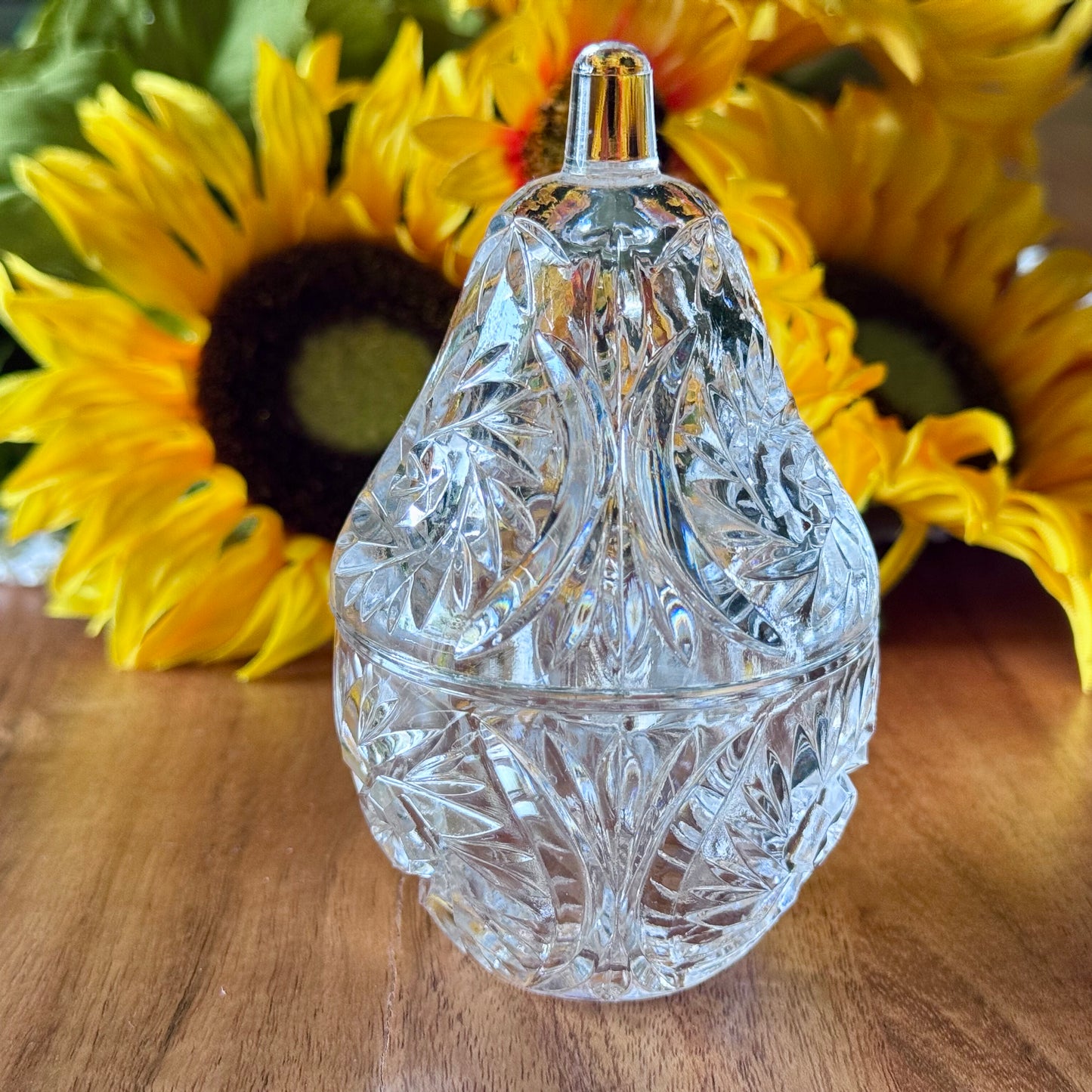Pear Shaped Lead Crystal Trinket Box