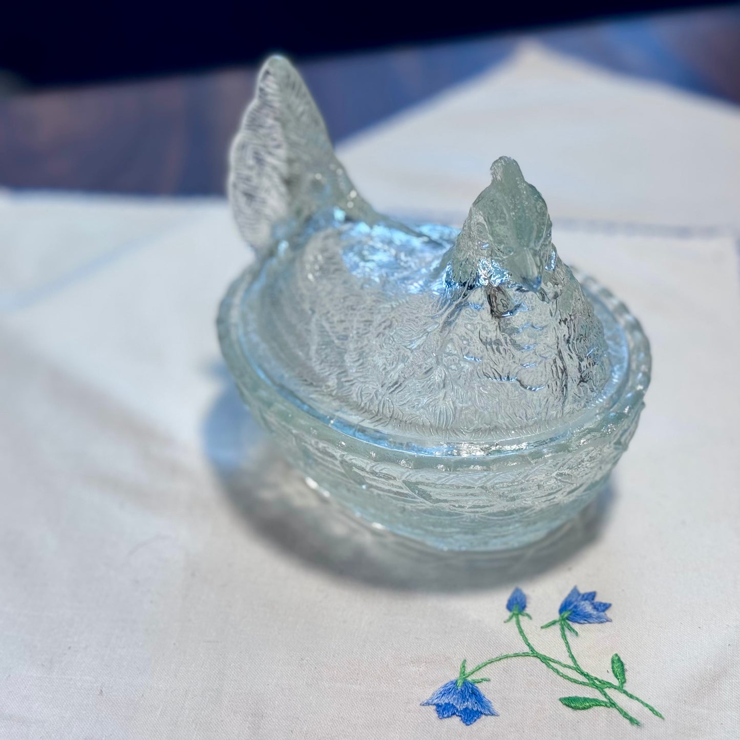 Split Tail Hen On Nest Butter Dish/Candy Dish