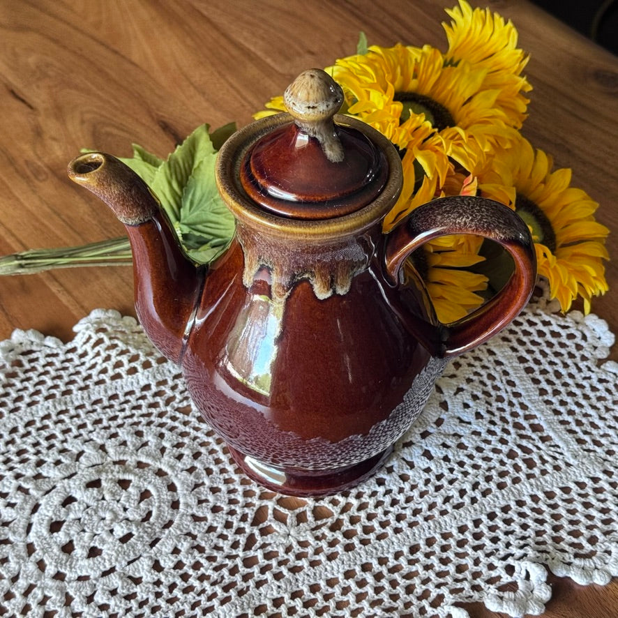Vintage Brown Drip Glaze Coffee/Teapot