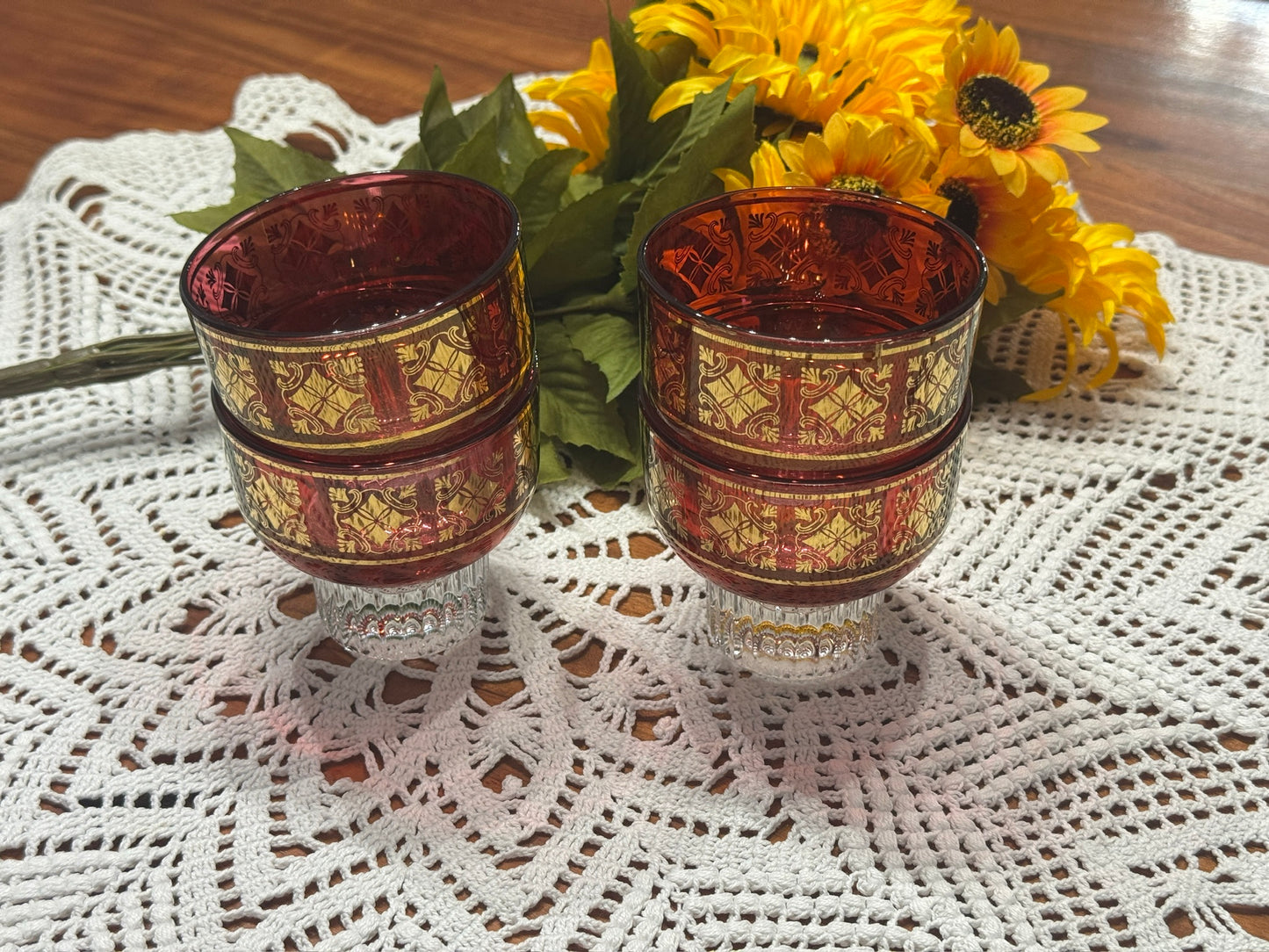 Cristallerie Italy Red Cocktail Glasses