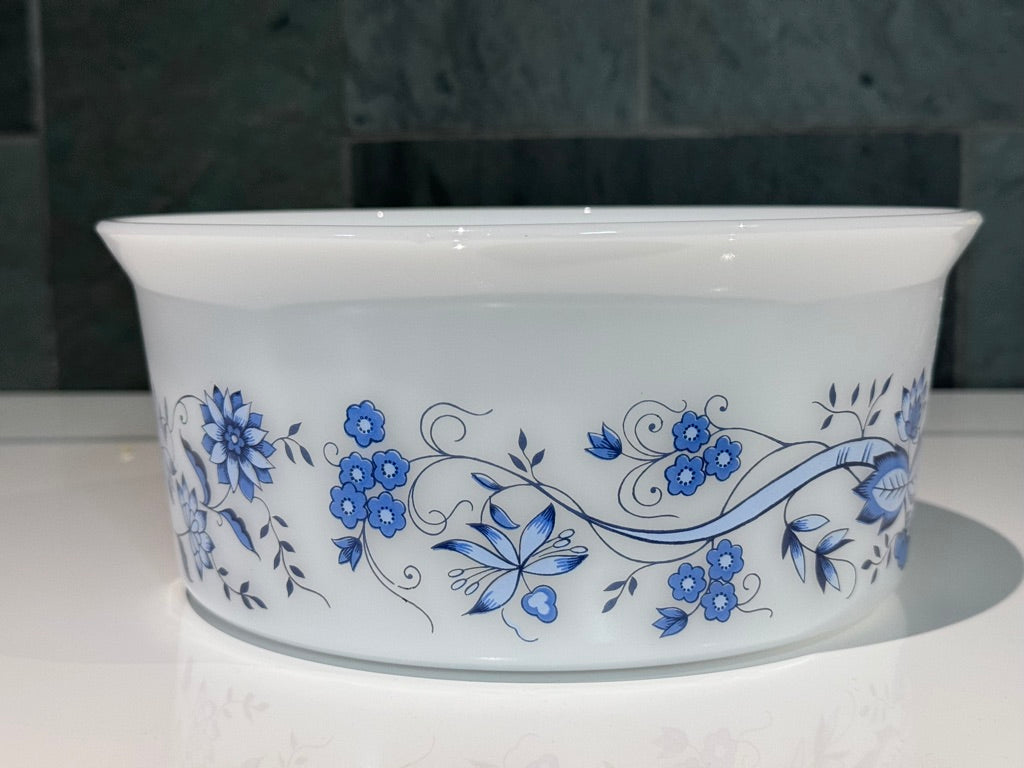 Arcopal France "Blue Onion/ Aster" Large Serving Bowl
