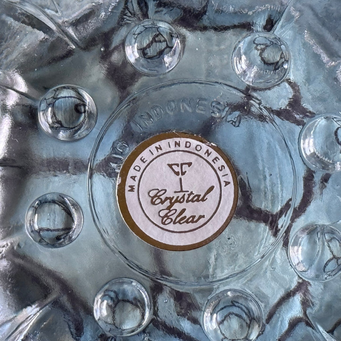 Clear Pressed Glass Candy Dish KIG Indonisia