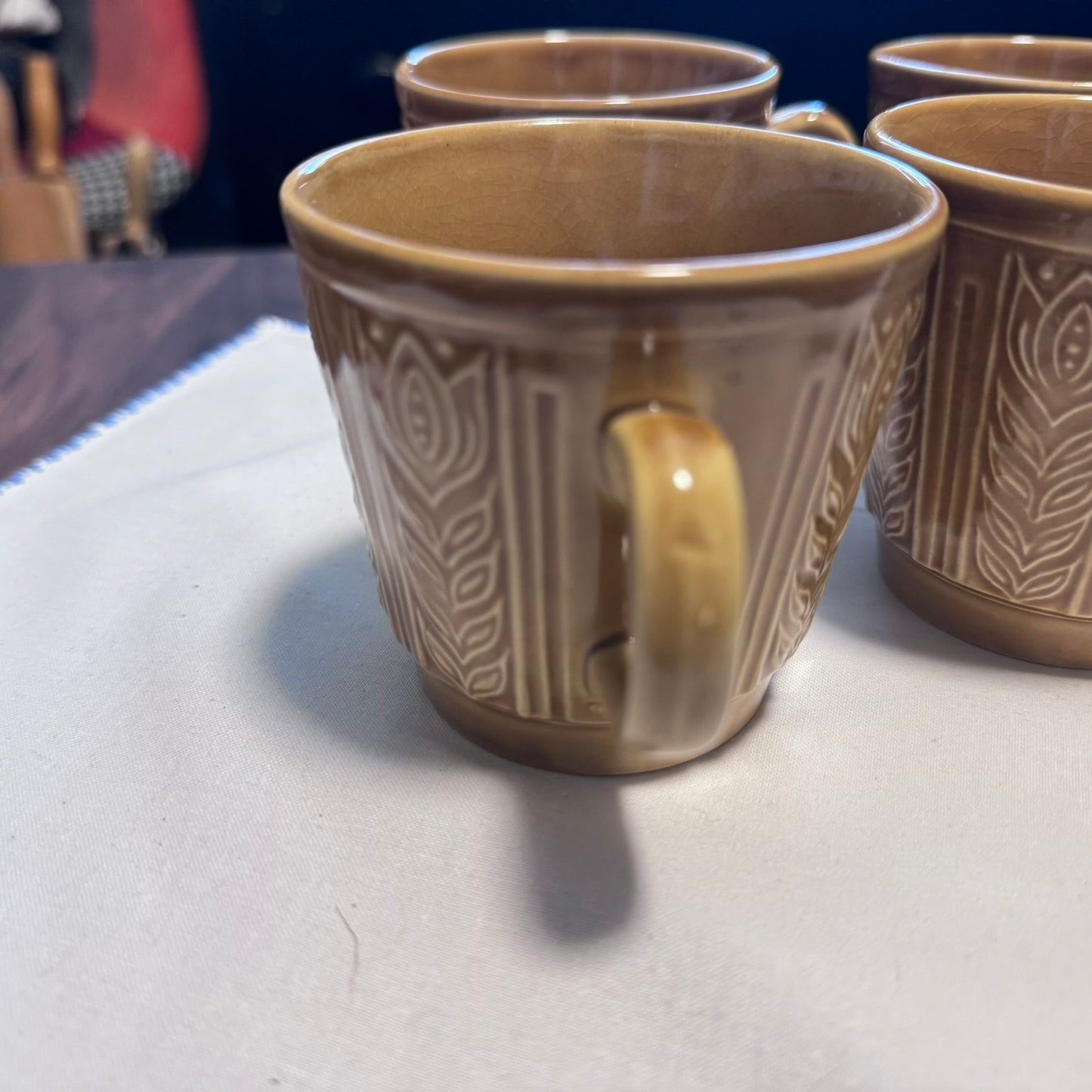 Tams England Harvest Gold Tulip Coffee Cups & Saucers