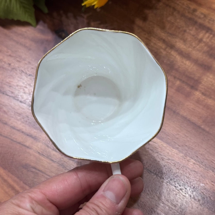 ROSINA Green Clover & Flower Teacup & Saucer Set