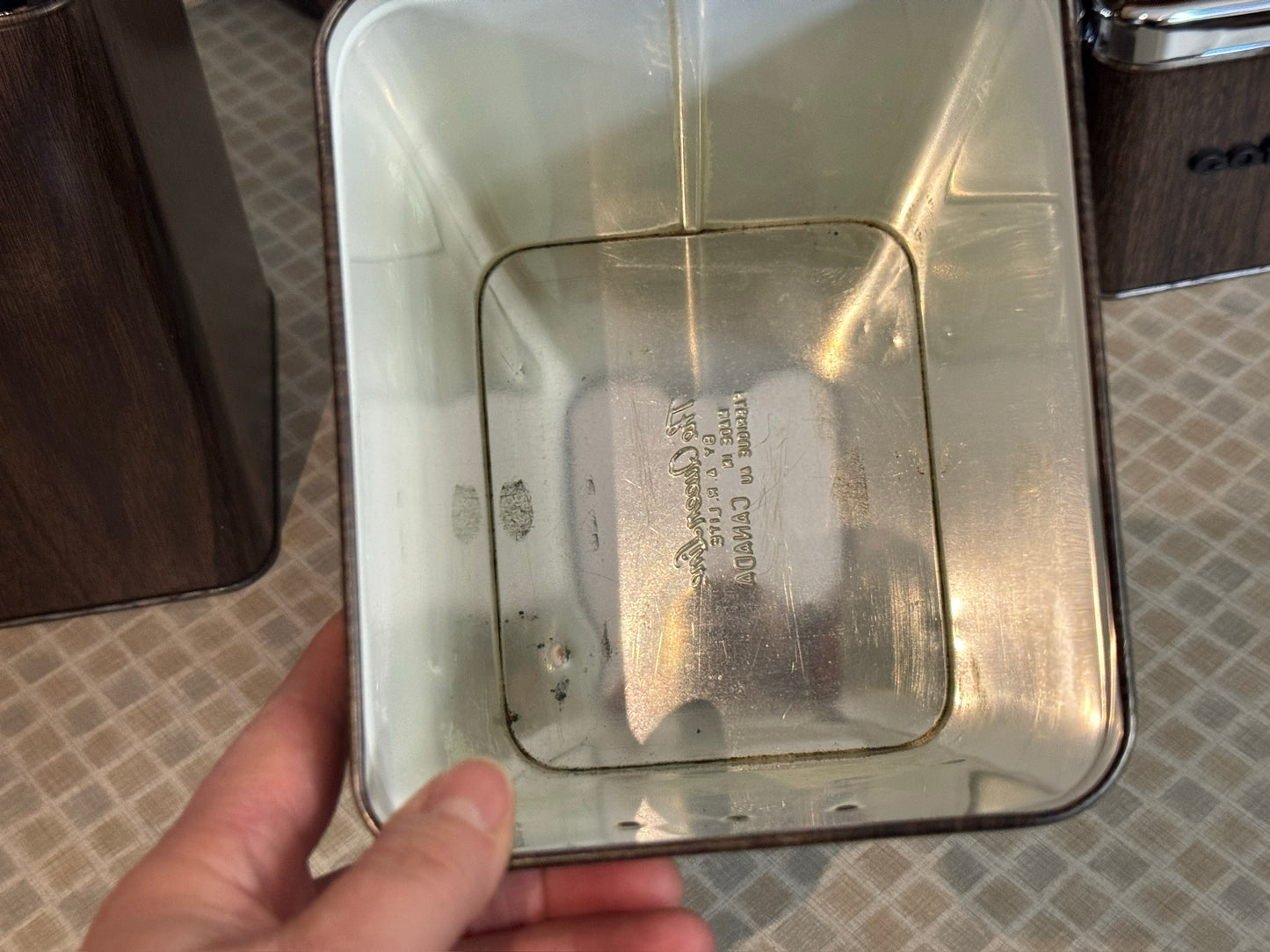 The Queen Line Faux Wood Grain Finish Canister Set