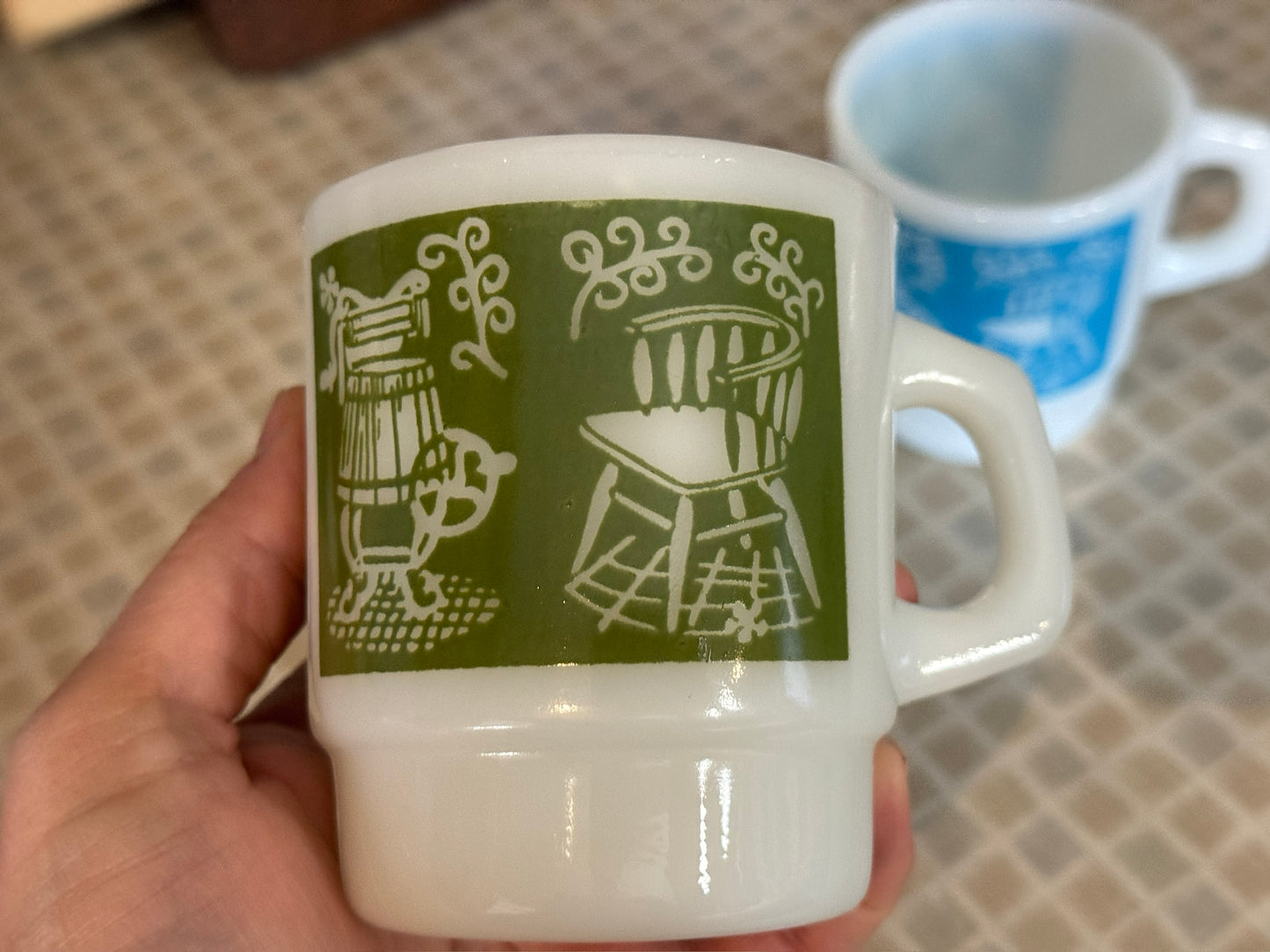 Anchor Hocking Milk Glass 'Homestead Mugs'