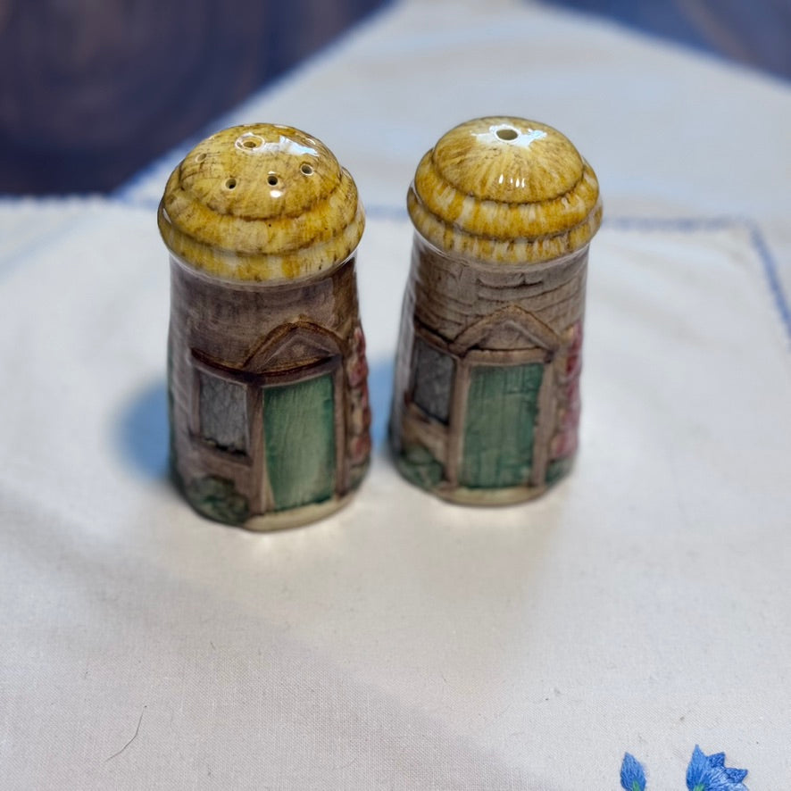 Ceramic Cottage Salt & Pepper Shaker Set England