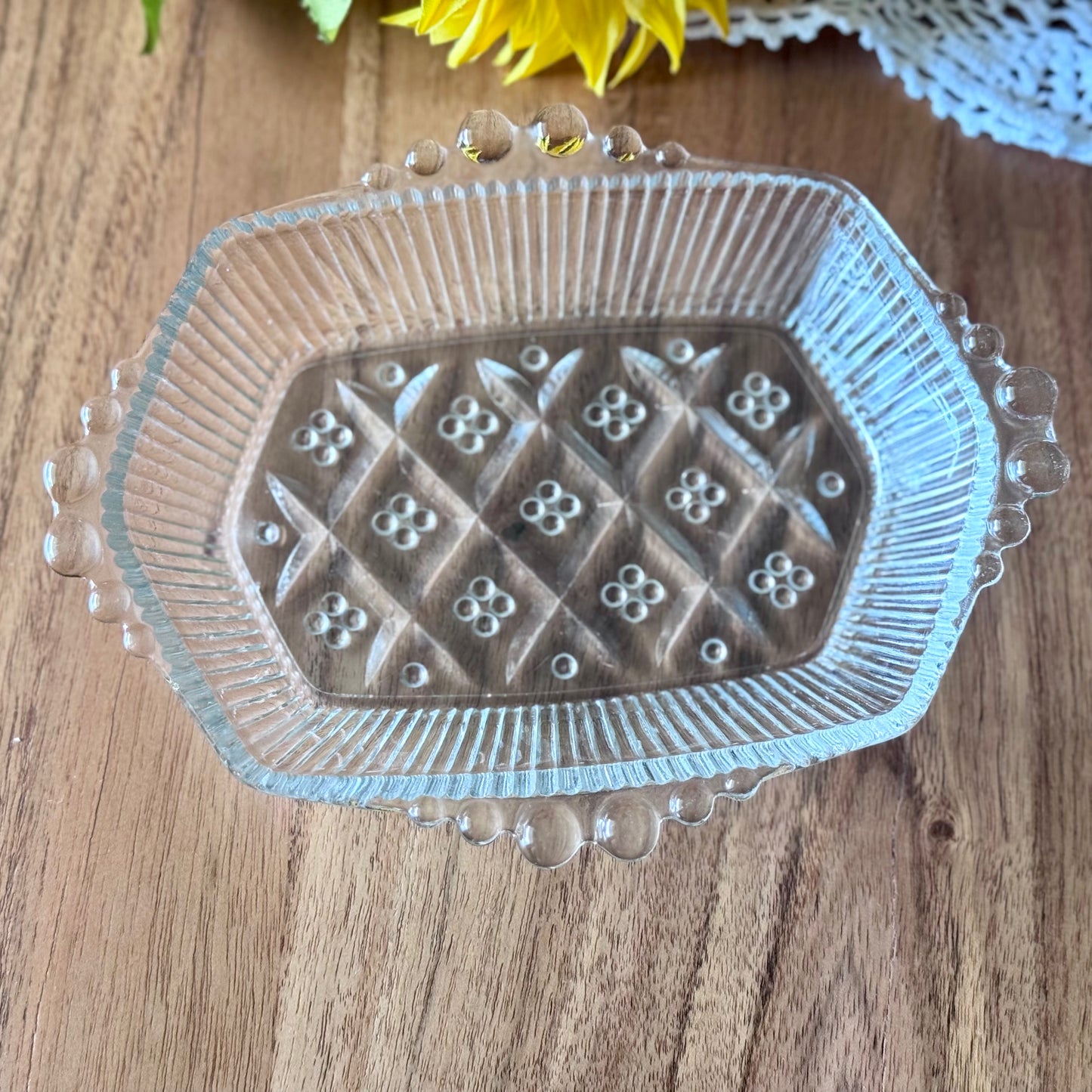 Depression Glass Clear Candy / Relish Dish