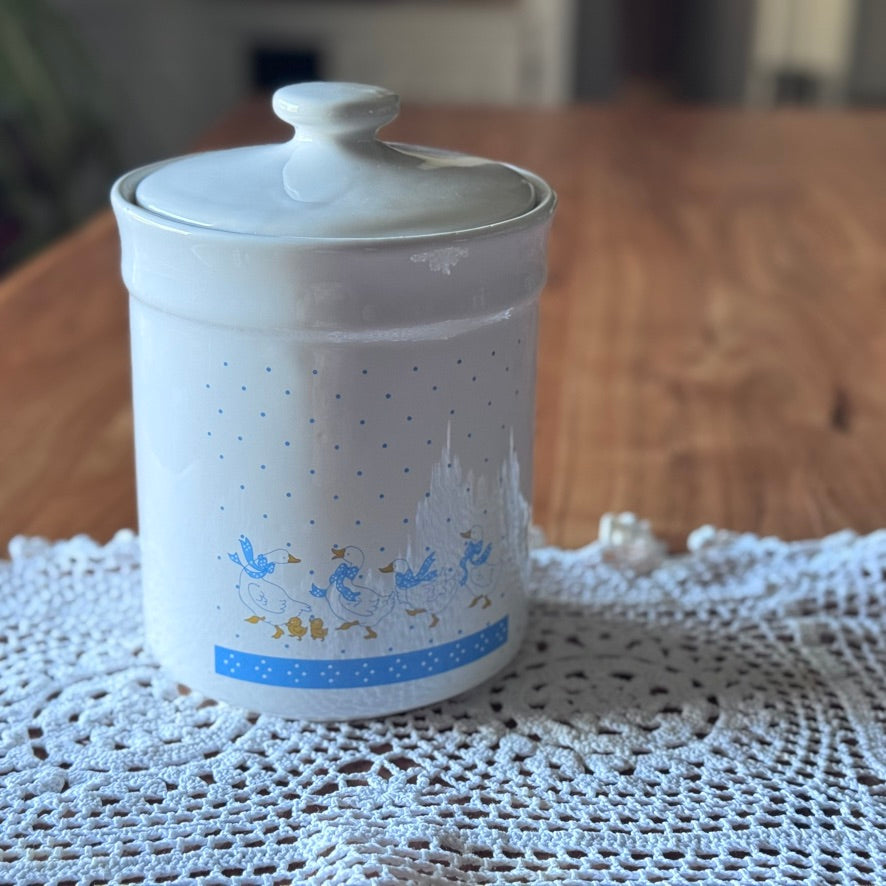 Blue Geese & Polka Dot Canister