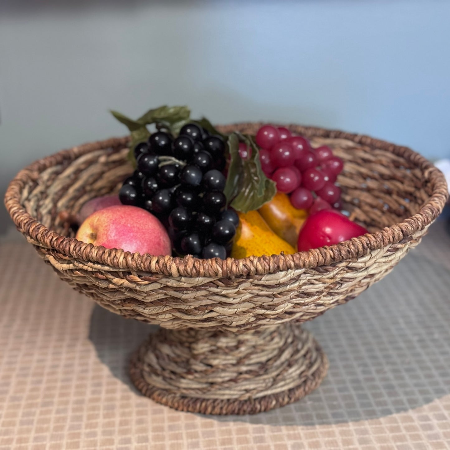 Large Wicker Pedestal Basket