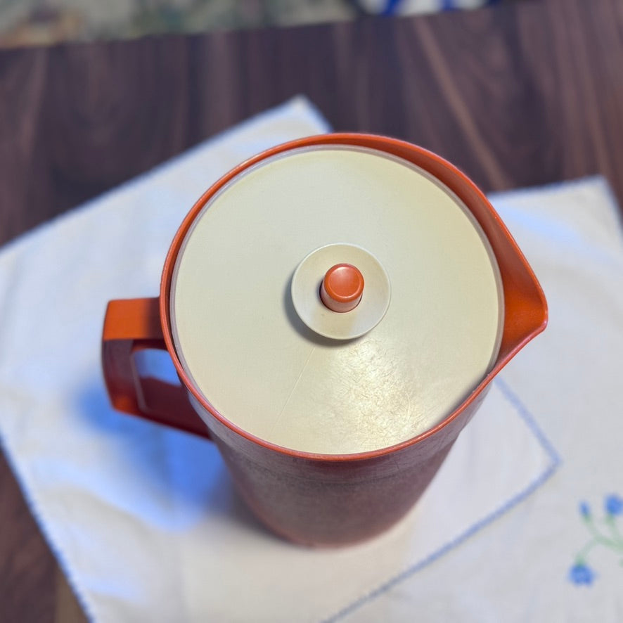 Orange Tupperware 2 QT Pitcher