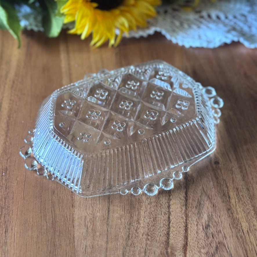 Depression Glass Clear Candy / Relish Dish