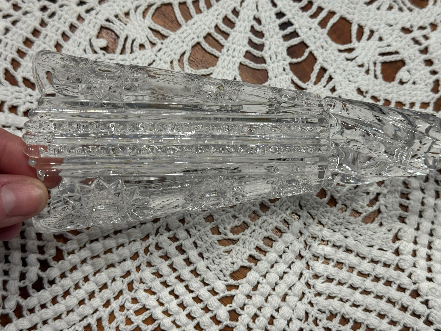 Early American Pressed Glass Starburst Vase