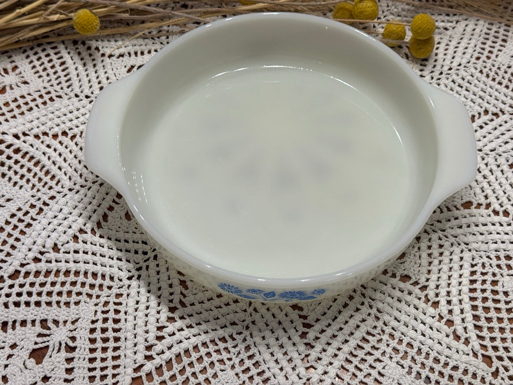 Anchor Hocking Fire-King 'Blue Cornflower' 429 9IN Handled Casserole Dish