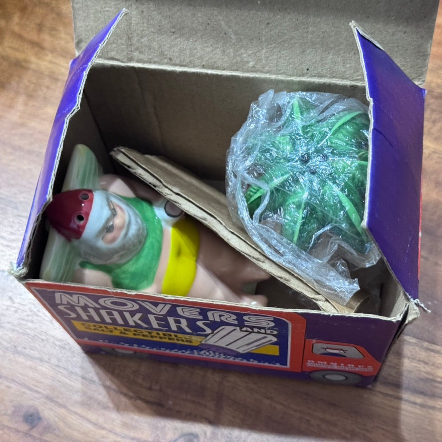 Vintage In Box Omnibus OCI Fitz & Floyd Tropical Christmas Salt & Pepper Shakers